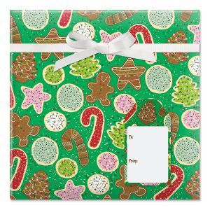 Christmas Cookies Jumbo Rolled Gift Wrap and Labels