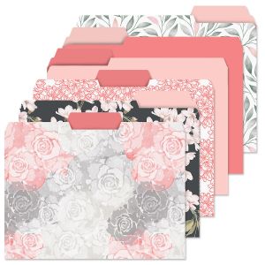 Charcoal & Coral File Folders Value Pack