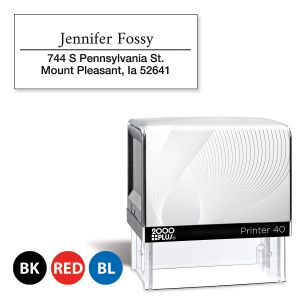 Accent Line Self-Inking Address Stamp