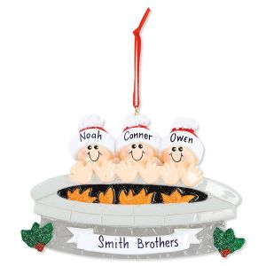 Fire Pit Family Hand-Lettered Christmas Ornament