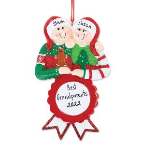Ugly Sweater Couple Hand-Lettered Ornament 