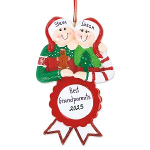 Ugly Sweater Couple Hand-Lettered Ornament 