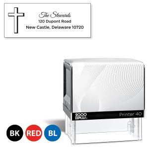 Simple Cross Self-Inking Address Stamp
