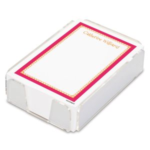 Bright Borders Personalized Notes in a Tray (4 rotating colors)