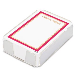 Bright Border Personalized Notes Sheets in a Tray