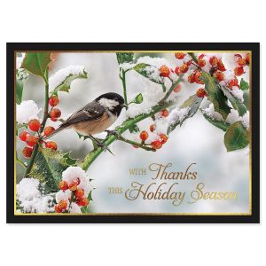 Berries in Snow Deluxe Foil Christmas Cards