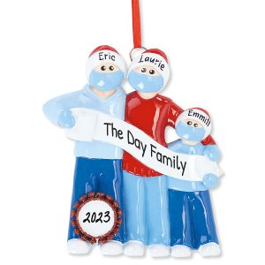 Quarantine Family Hand-Lettered Christmas Ornament 