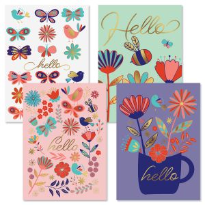 Deluxe Foil Hello Friend Friendship Cards and Seals