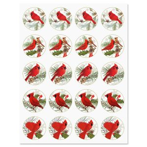 Christmas Cardinals Stickers 