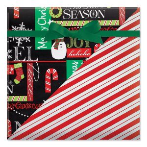 Chalk It Up Christmas Double-Sided Jumbo Rolled Gift Wrap