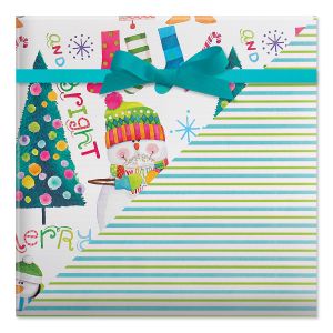 Merry & Bright Double-Sided Jumbo Rolled Gift Wrap