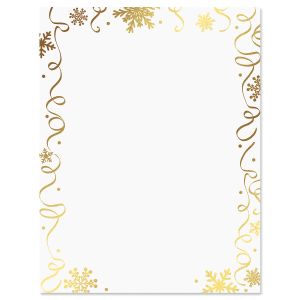 Foil Streamers & Snowflakes Christmas Letter Papers