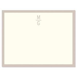 Cream Personalized Note Card with Beige Line