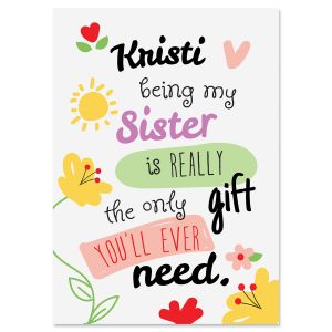 Being My Sister Personalized Birthday Card
