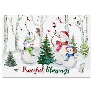 Woodland Snowmen Christmas Cards