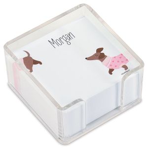 Dachshund Personalized Note Sheets in a Cube