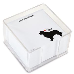 Dog Breed Personalized Note Sheets in a Cube