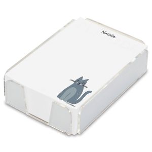 Gray Cat Personalized Notes in a Tray