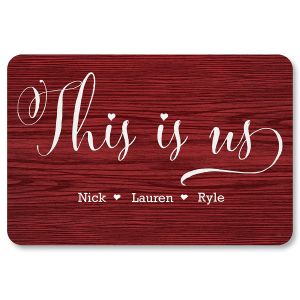 This Is Us Red Personalized Doormat