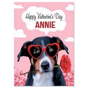 Puppy Love Personalized Valentine Card