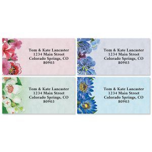 Floral Designs Border Address Labels (4 Designs) - BOGO
