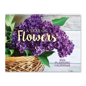 2024 Year of Flowers Big Grid Planning Calendar