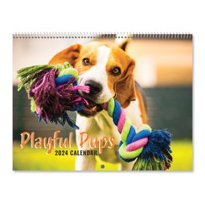 2024 Playful Pups Wall Calendar