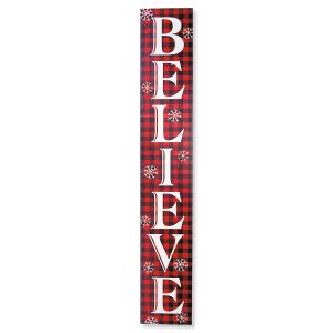Tall Wood Believe Sign