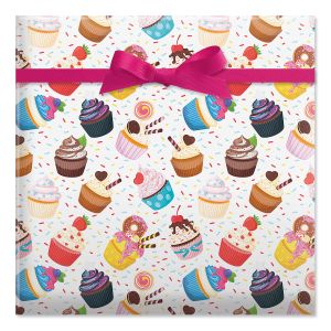 Birthday Cupcakes Jumbo Rolled Gift Wrap