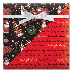 Cheers to Holidays Double-Sided Jumbo Rolled Gift Wrap
