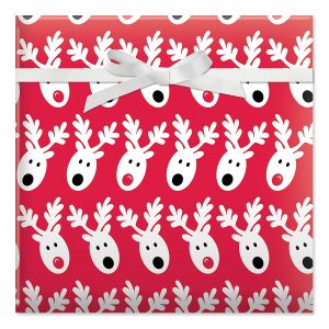Tipsy Reindeer Jumbo Rolled Gift Wrap and Labels