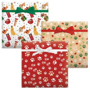 Trio Paws Gift Wrap Sheets - BOGO