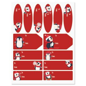 Penguin Pals Gift Wrap To/From Labels