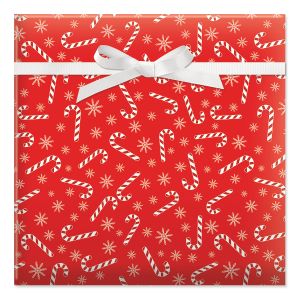 Candy Canes & Snowflakes Classic Rolled Gift Wrap