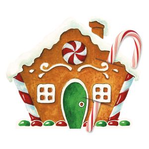 Gingerbread House Diecut Candy Cane Holders 