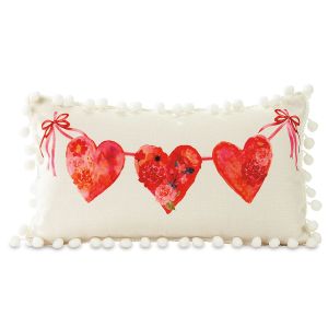 Valentine Pillow with Pom Pom Trim