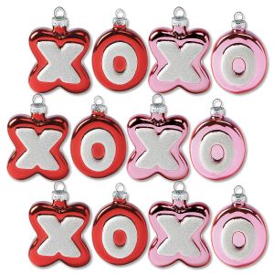 Valentine Glass XO Ornaments