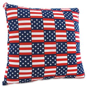 Patriotic Patchwork Throw Pillow