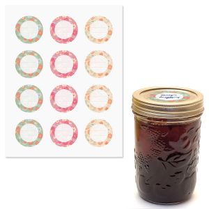 Country Flowers Canning Jar Labels