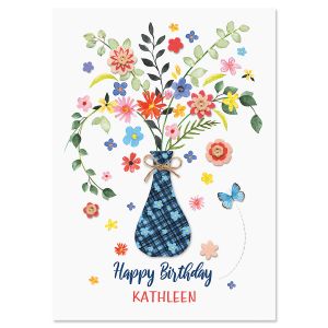 Bouquet Personalized Birthday Card