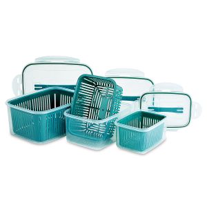Fruit & Vegetable Containers with Strainers and Lids