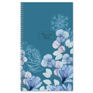 Blue Floral Internet Password Book