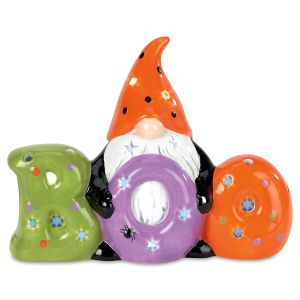 Ceramic LED BOO Gnome Deco