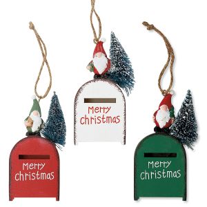 Gnomes on Mailbox Christmas Ornaments