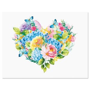 Flower Heart Note Cards - BOGO