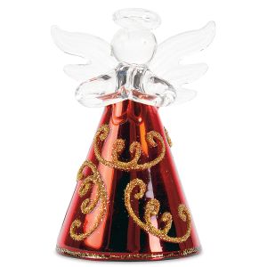 Red Swirl Angel Christmas Ornament - BOGO