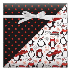 Penguin Pals Double-Sided Jumbo Rolled Gift Wrap