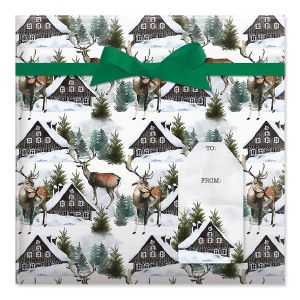 Cabin in the Woods Jumbo Rolled Gift Wrap and Labels