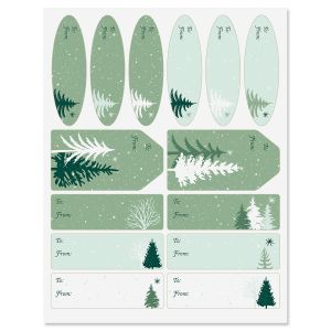 Holiday Forest Gift Wrap To/From Labels