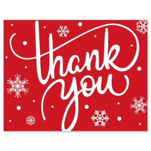 Red Snowflake Thank You Notecards